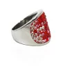 Ring with crystals Red Silver