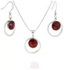 Round Jewelry set red Crystal