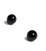 Half Drilled Black Agate beads 8mm - 1Pc