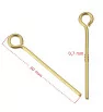 Stainless Steel Eyepins 0,7mm Gold 100Pcs