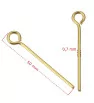 Stainless Steel Eyepins 0,7mm Gold 100Pcs