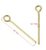 Stainless Steel Eyepins 0,7mm Gold 1Pcs