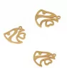 Stainless Steel Charm gold Fish 17mm - 1Pc
