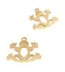 Stainless Steel Charm gold Frog 14mm - 1Pc
