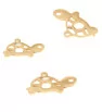 Stainless Charm gold turtle 18mm - 1Pc