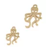 Stainless Steel Charm gold octopus 17mm - 1Pc