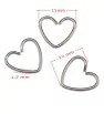 Stainless Steel component heart 12mm - 1Pc+