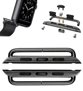 Black Stainless steel 316L connector For Apple Watch - 2Pcs