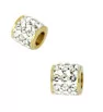 Stainless Beads with rhinestones gold - 1Pcs