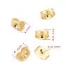 Stainless Steel ear nut 6x4,5mm Gold - 1PC+P