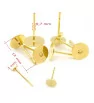 Stainless Steel Earring Post 3-10mm Gold - 1Pc+P