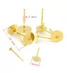 Stainless Steel Earring Post 3-10mm Gold - 1Pc+P