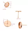 Stainless Steel Earrings Post 10-12mm Rose Gold - 1Pc+P