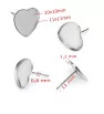 Earring heart components 10mm - 1Pc+P