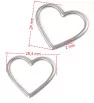 Stainless steel heart 28x24mm - 1Pc