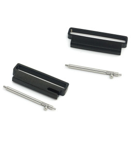 Stainless connectors For Samsung and 20mm Watch Black - 2Pcs