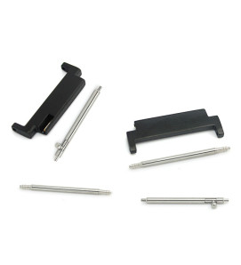 Stainless steel connectors For Samsung Watch or 20mm Black - 4Pcs