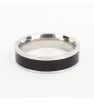 Black and silver wedding ring