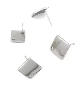 Stainless Steel Square Ear Studs 10mm 1PC