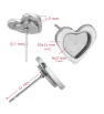 Stainless Steel Heart Ear Studs 10mm 1PC+P