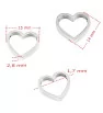 Stainless steel heart connector-pendant 15mm 1Pc