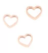 Stainless steel heart connector-pendant 15mm Rose Gold 1Pc