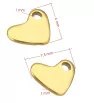 Stainless Steel Charm Heart Gold 8,5x6,5x1mm