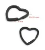 Stainless Steel Key Split Heart Black Rings 31mm - 1PC+