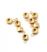 Stainless steel Gold Charm for 4mm rivoli - 1Pc
