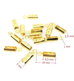 1 Box 100Pcs Cord end caps Brass Ribbon Ending Clasp Terminators