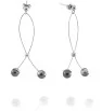Long stainless Steel earrings with hematite