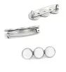 Stainless Steel component on Brooch 3x10mm - 1Pc