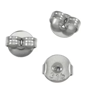 100pc 6x4.5mm Surgical Steel Earnut Earring Backs - Bead Box Bargains
