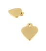 Stainless Steel Charm heart Gold 15mm - 1Pc