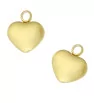 Stainless Steel Charm heart Gold 9mm - 1Pc
