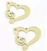 Stainless Steel Music heart 30x27mm - 1Pcs