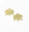 Stainless Steel Charm Elephant 12x11x0,7mm - 1Pc+P