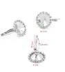 Stainless Steel Earring Rivoli with chain - 1Pc