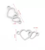 Stainless steel heart connector 16,5mm- 1Pc