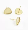 Earring heart components 10mm - 1Pc+P