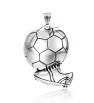 Stainless Steel Football Pendant 50mm