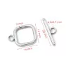 Stainless Steel Toggle Clasp Square 14mm - 1set