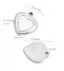 Stainless steel Heart pendant 19mm - 1Pcs