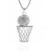 Stainless Steel rhinestone Basketball pendant with chain