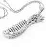 Stainless Steel Dragon hairbrush pendant with chain