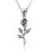 Stainless Steel Rose with stem pendant with chain