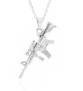 Stainless Steel AR 15 rifle pendant with chain