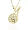 Stainless Steel Tenis racket pendant with chain