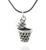 Stainless Steel Blackened Basketball pendant with chain