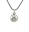 Stainless Steel Blackened football pendant with chain